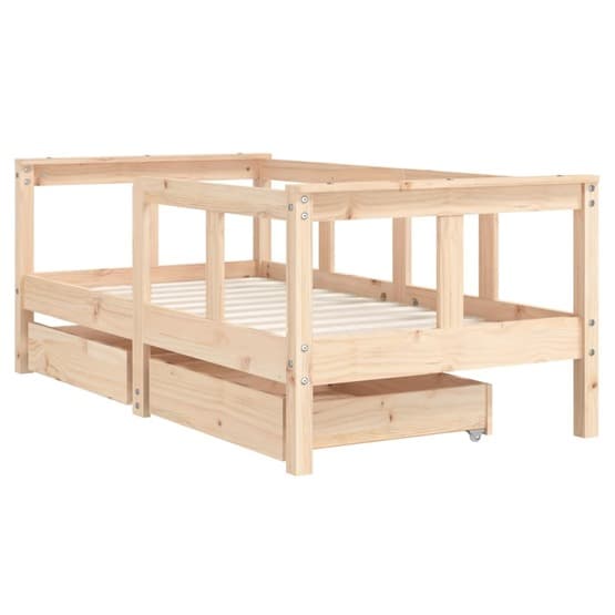 Sängram För Barnsäng Med Lådor 70X140 Cm Massiv Furu