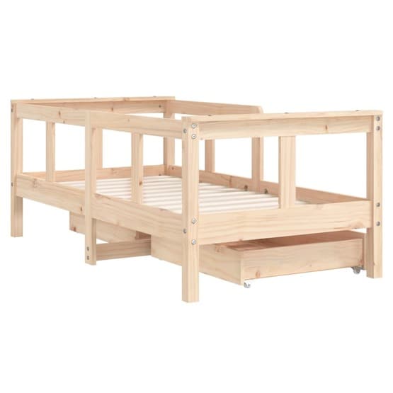 Sängram För Barnsäng Med Lådor 70X140 Cm Massiv Furu