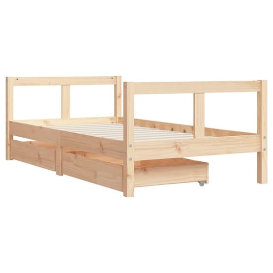 Sängram Med Lådor För Barnsäng 80X160 Cm Massiv Furu