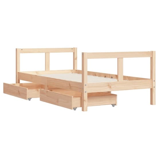 Sängram Med Lådor För Barnsäng 80X160 Cm Massiv Furu