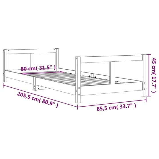 Sängram För Barnsäng 80X200 Cm Vit Massiv Furu