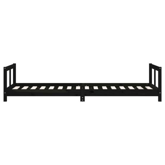 Sängram Barnsäng I Massiv Furu Svart 80X200 Cm