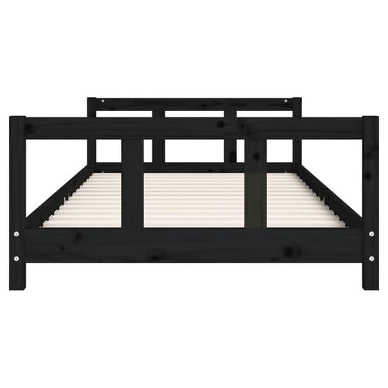 Sängram Barnsäng 90X200 Cm Massiv Furu Svart