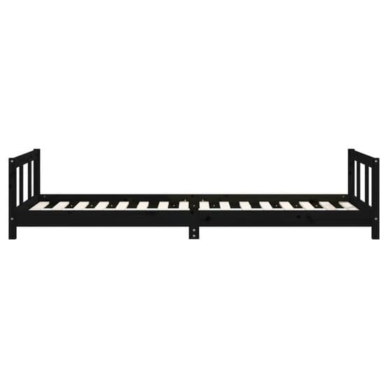 Sängram Barnsäng 90X200 Cm Massiv Furu Svart