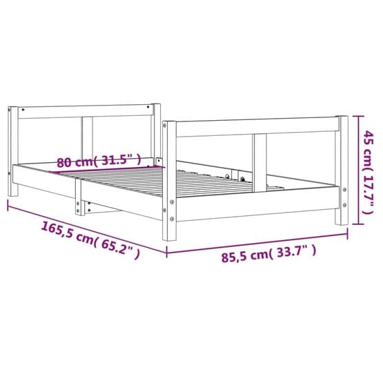 Sängram För Barnsäng Massiv Furu 80X160 Cm