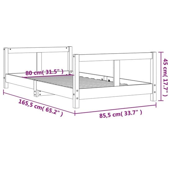 Sängram I Massiv Furu Barnsäng Vit 80X160 Cm Massiv Furu