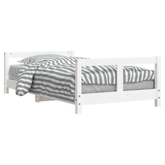 Sängram I Massiv Furu Barnsäng Vit 80X160 Cm Massiv Furu