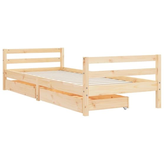 Sängram För Barnsäng M. Lådor 80X200 Cm I Massiv Furu