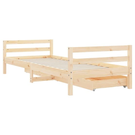 Sängram För Barnsäng M. Lådor 80X200 Cm I Massiv Furu