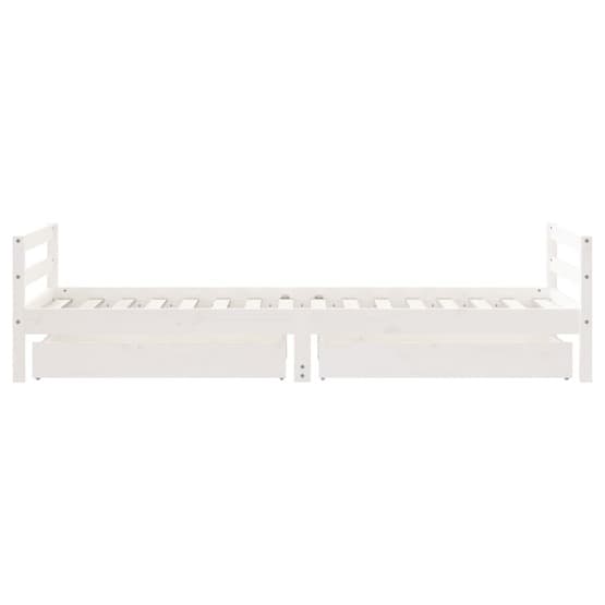 Sängram För Barnsäng M. Lådor Vit 80X200 Cm Massiv Furu