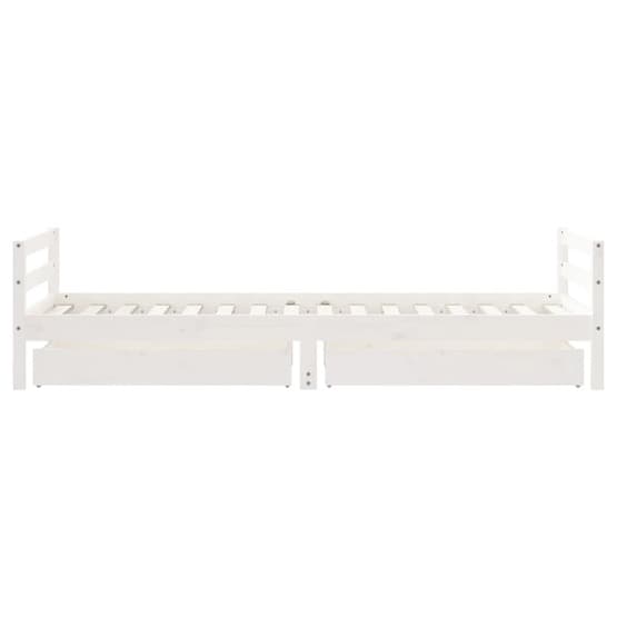 Sängram För Barnsäng M. Lådor Vit 90X200 Cm Massiv Furu