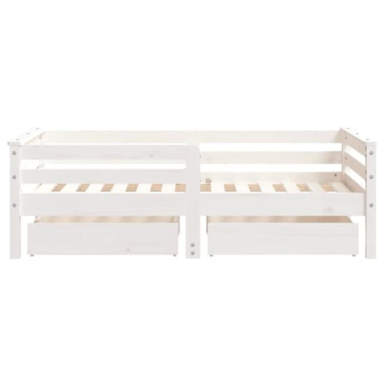 Sängram Barnsäng M. Lådor 70X140 Cm Massiv Furu Vit