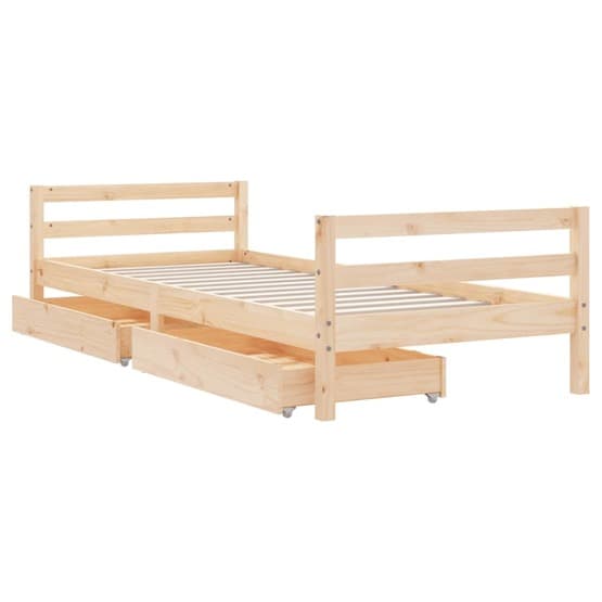 Sängram Med Lådor Barn 90X190 Cm Massiv Furu