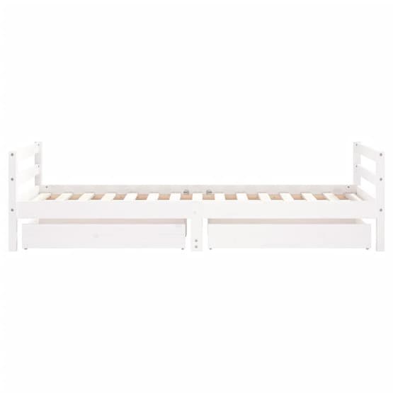 Sängram Med Lådor För Barn Vit 90X190 Cm Massiv Furu
