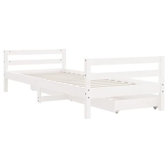 Sängram Med Lådor För Barn Vit 90X190 Cm Massiv Furu