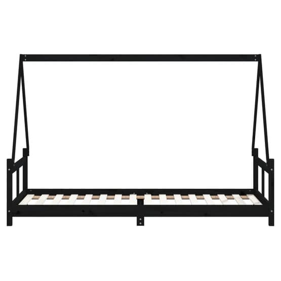 Sängram För Barnsäng 80X200 Cm Massiv Furu Svart