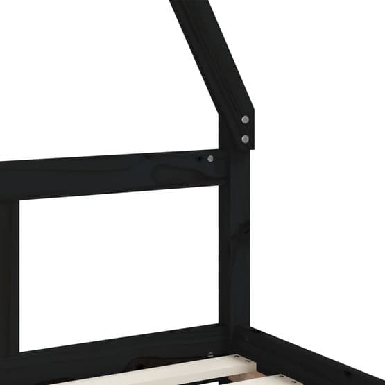 Sängram För Barnsäng 80X200 Cm Massiv Furu Svart