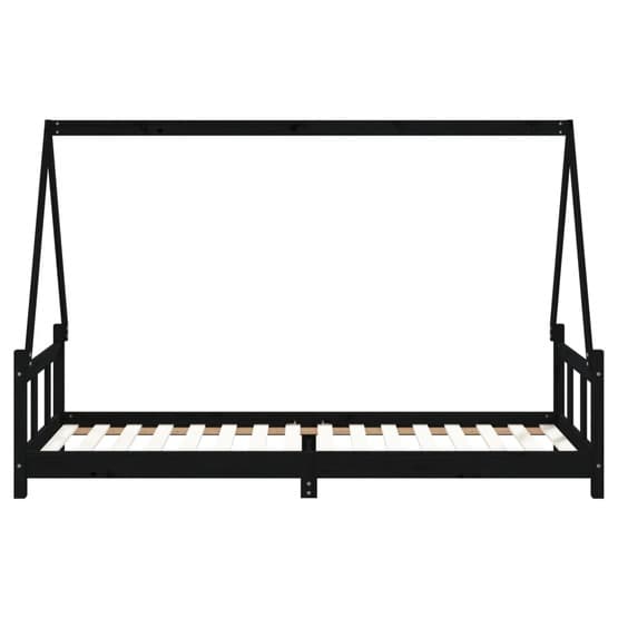 Sängram Barnsäng I Massiv Furu 90X200 Cm Svart