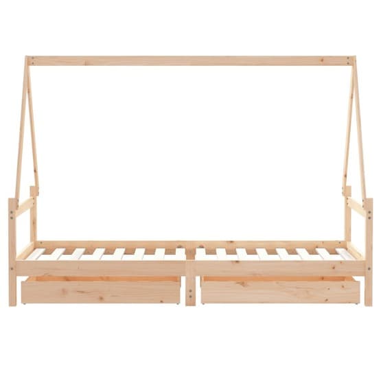 Sängram För Barnsäng M. Lådor I Massiv Furu 80X200 Cm
