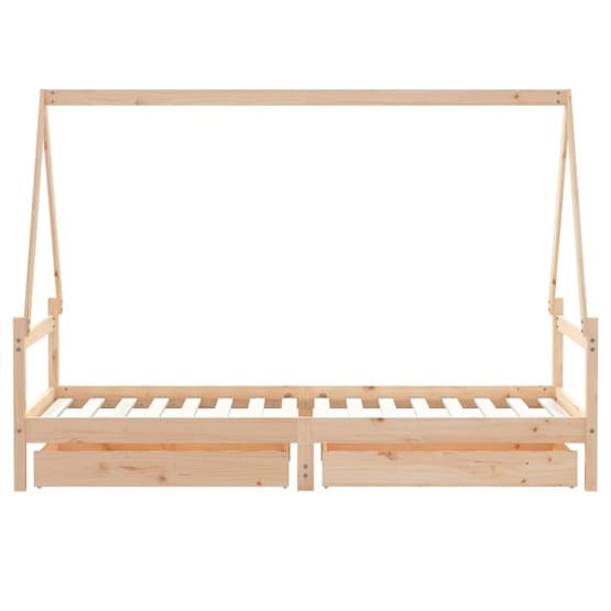 Sängram För Barnsäng M. Lådor 90X200 Cm Massiv Furu