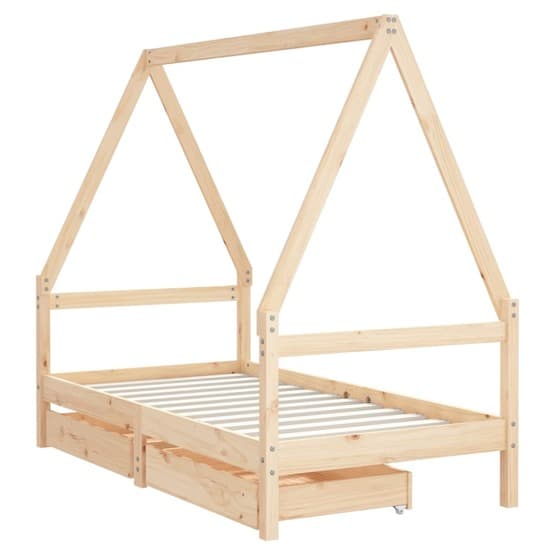 Sängram Lådor För Barnsäng 80X160 Cm Massiv Furu