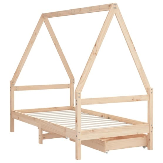 Sängram Lådor För Barnsäng 80X160 Cm Massiv Furu