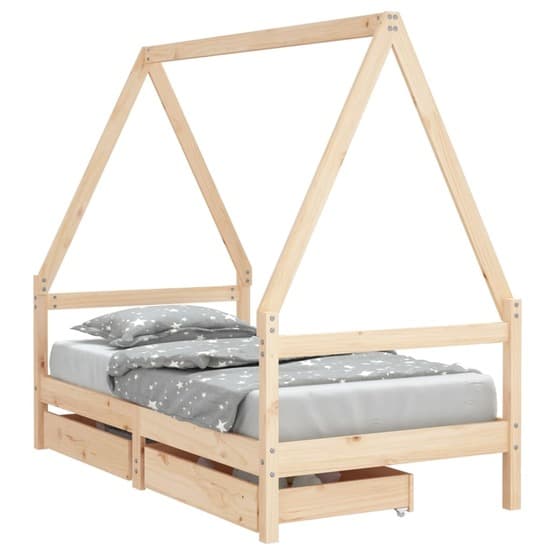 Sängram Lådor För Barnsäng 80X160 Cm Massiv Furu