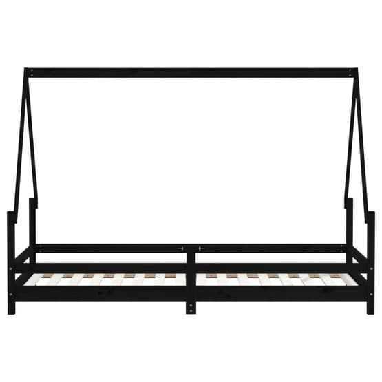 Sängram I Massiv Furu För Barnsäng Svart 80X200 Cm