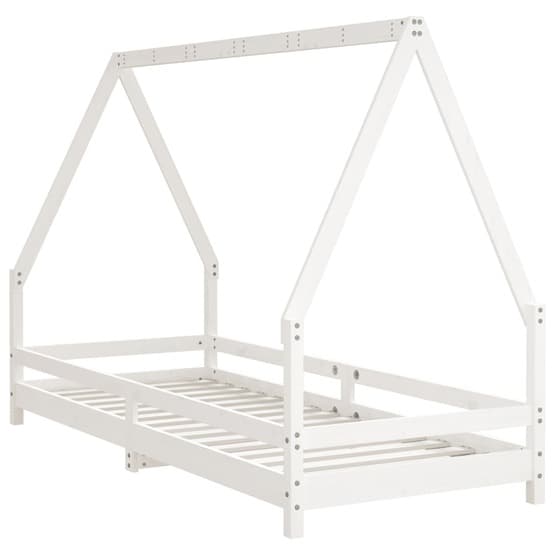 Sängram För Barnsäng 90X200 Cm Massiv Furu Vit