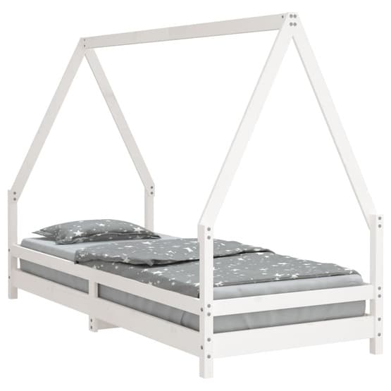 Sängram För Barnsäng 90X200 Cm Massiv Furu Vit