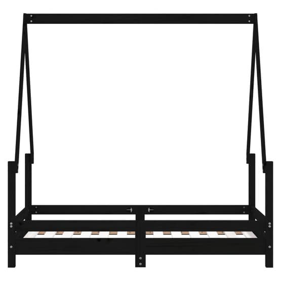 Sängram Barnsäng Massiv Furu Svart 70X140 Cm