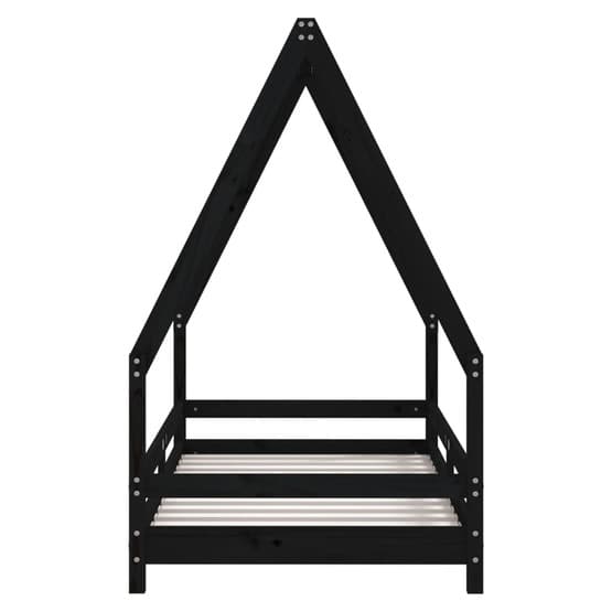 Sängram För Barnsäng 80X160 Cm Massiv Furu Svart