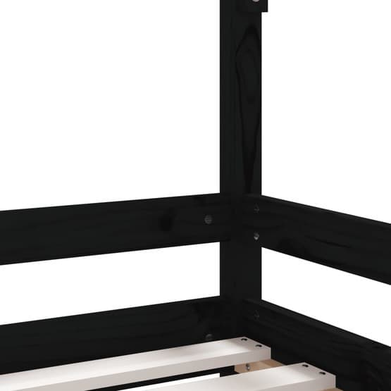 Sängram För Barnsäng 80X160 Cm Massiv Furu Svart