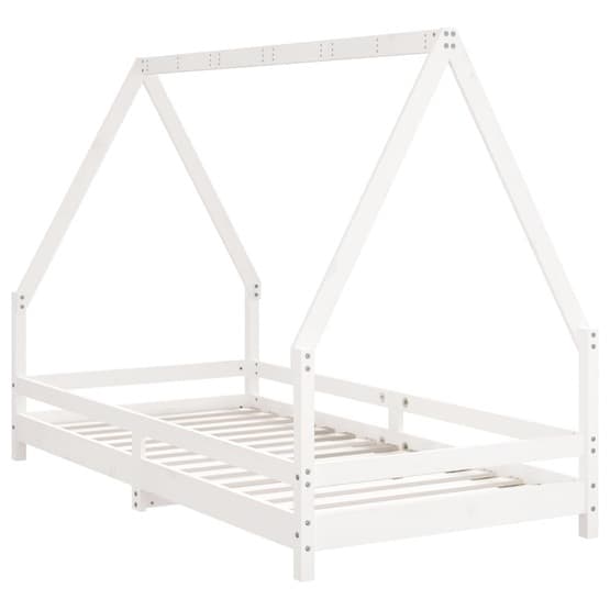 Sängram Barn Massiv Furu Vit 90X190 Cm