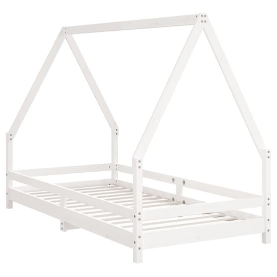 Sängram Barn Massiv Furu Vit 90X190 Cm