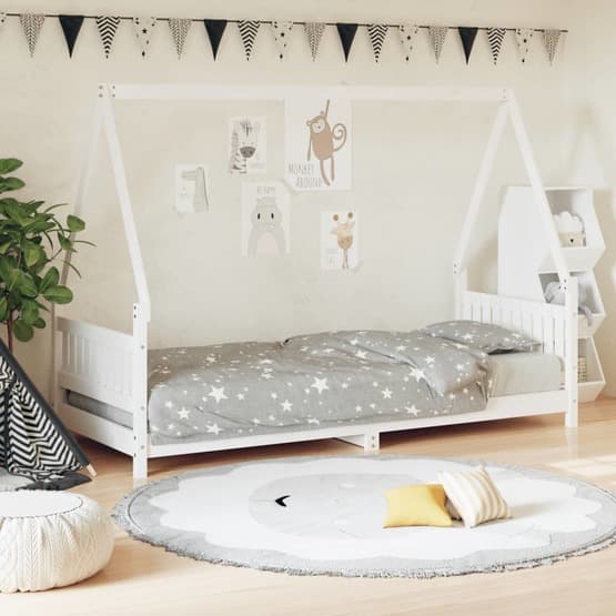Sängram För Barnsäng 80X200 Cm Massiv Furu Vit