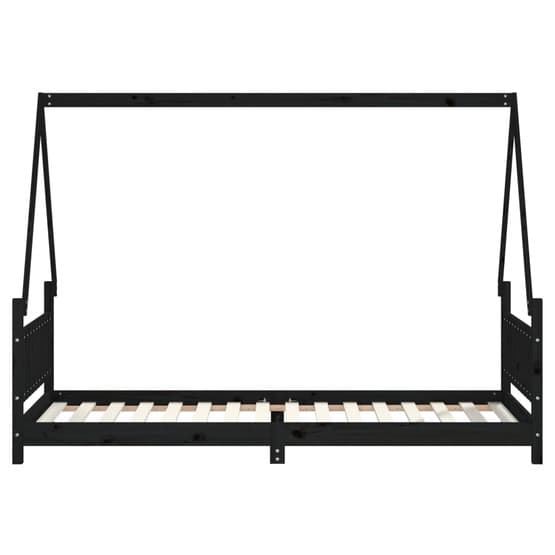 Sängram I Massiv Furu Barnsäng Svart 80X200 Cm Massiv Furu