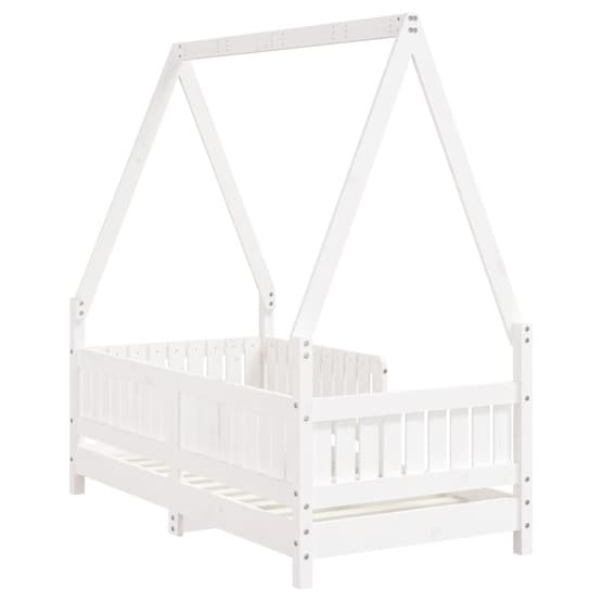 Sängram För Barnsäng Vit 70X140 Cm Massiv Furu Vit