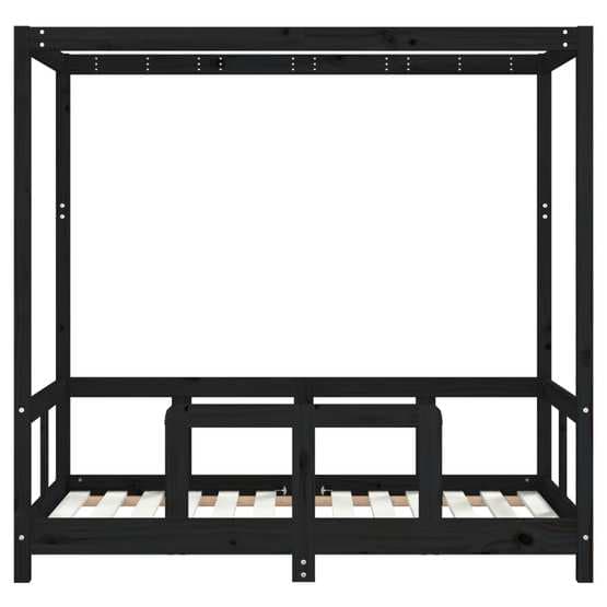 Sängram Barnsäng I Massiv Furu Svart 70X140 Cm