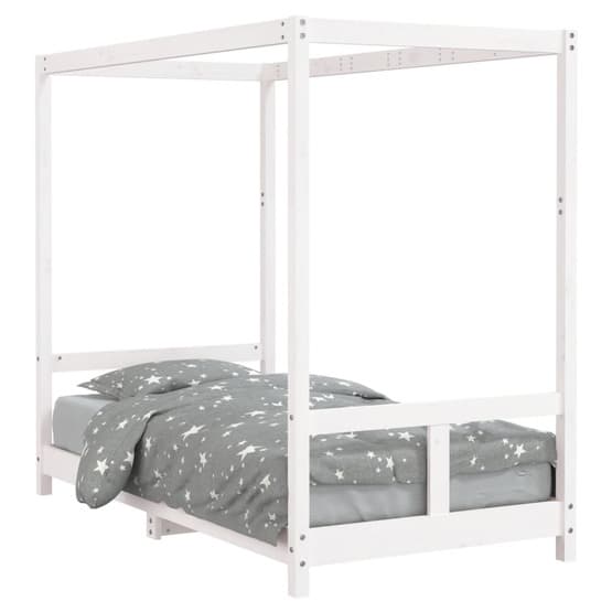 Sängram För Barnsäng Massiv Furu Vit 80X160 Cm