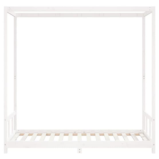 Sängram I Massiv Furu För Barn Vit 90X190 Cm