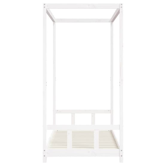 Sängram I Massiv Furu För Barn Vit 90X190 Cm