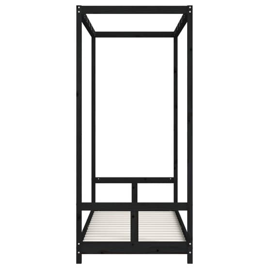 Sängram Barnsäng Massiv Furu Svart 80X200 Cm