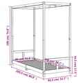 Miniatyrbild 8 av 8: Sängram Barnsäng Massiv Furu Svart 80X200 Cm