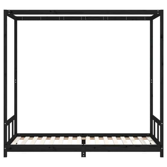 Sängram För Barnsäng I Massiv Furu 90X200 Cm Svart
