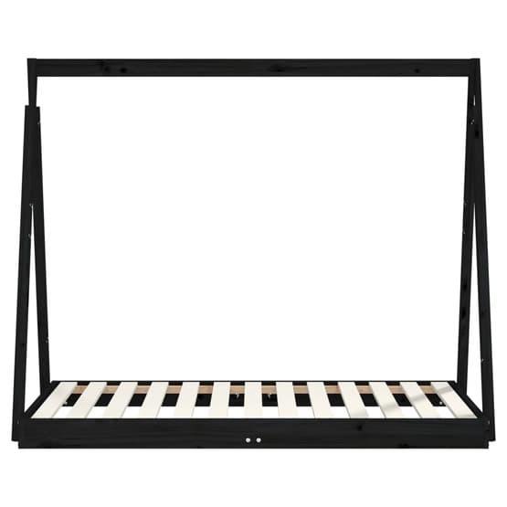 Sängram För Barnsäng Svart 70X140 Cm Massiv Furu