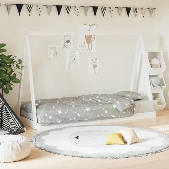 Sängram För Barnsäng Vit 80X200 Cm Massiv Furu