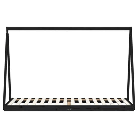 Sängram För Barnsäng Svart 80X200 Cm Massiv Furu