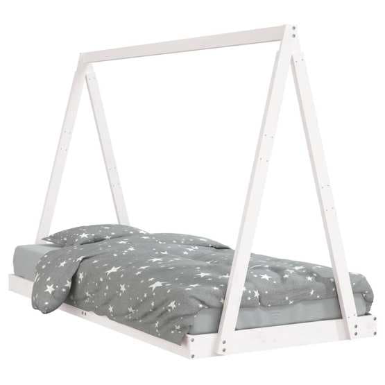 Sängram Barnsäng Vit 90X200 Cm Massiv Furu