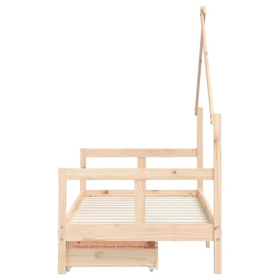 Sängram Med Lådor För Barnsäng 80X160 Cm I Massiv Furu